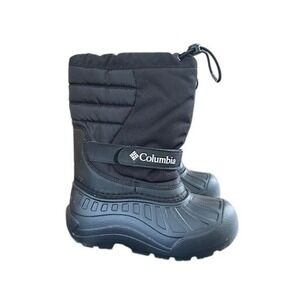 Columbia Kids Powderbug Black Waterproof Insulated Snow Winter Boots Size 1